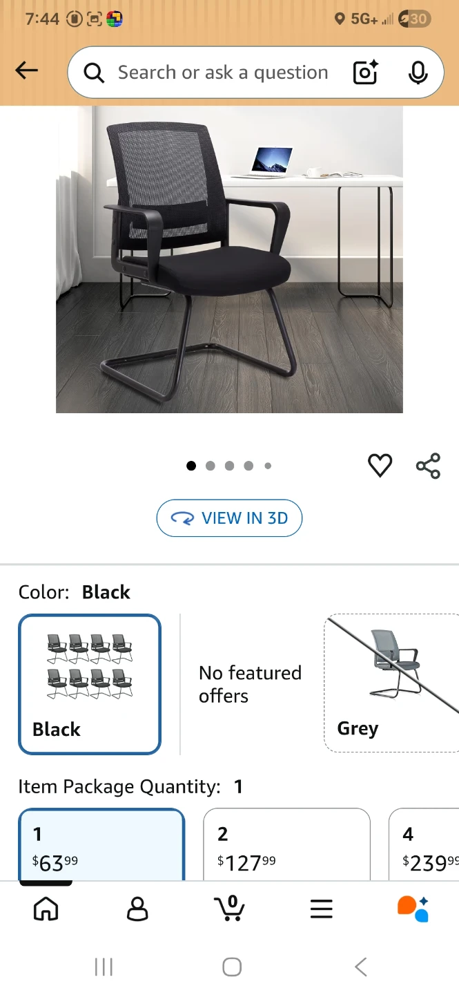 Black Mesh Office Chair with Sturdy Sled Base