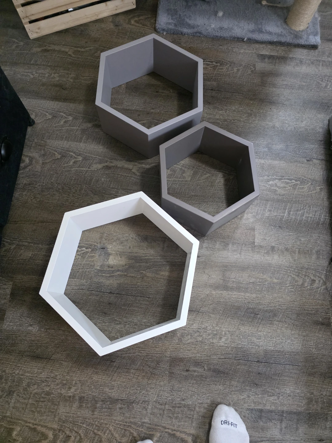 Set of 3 Hexagon Floating Shelves