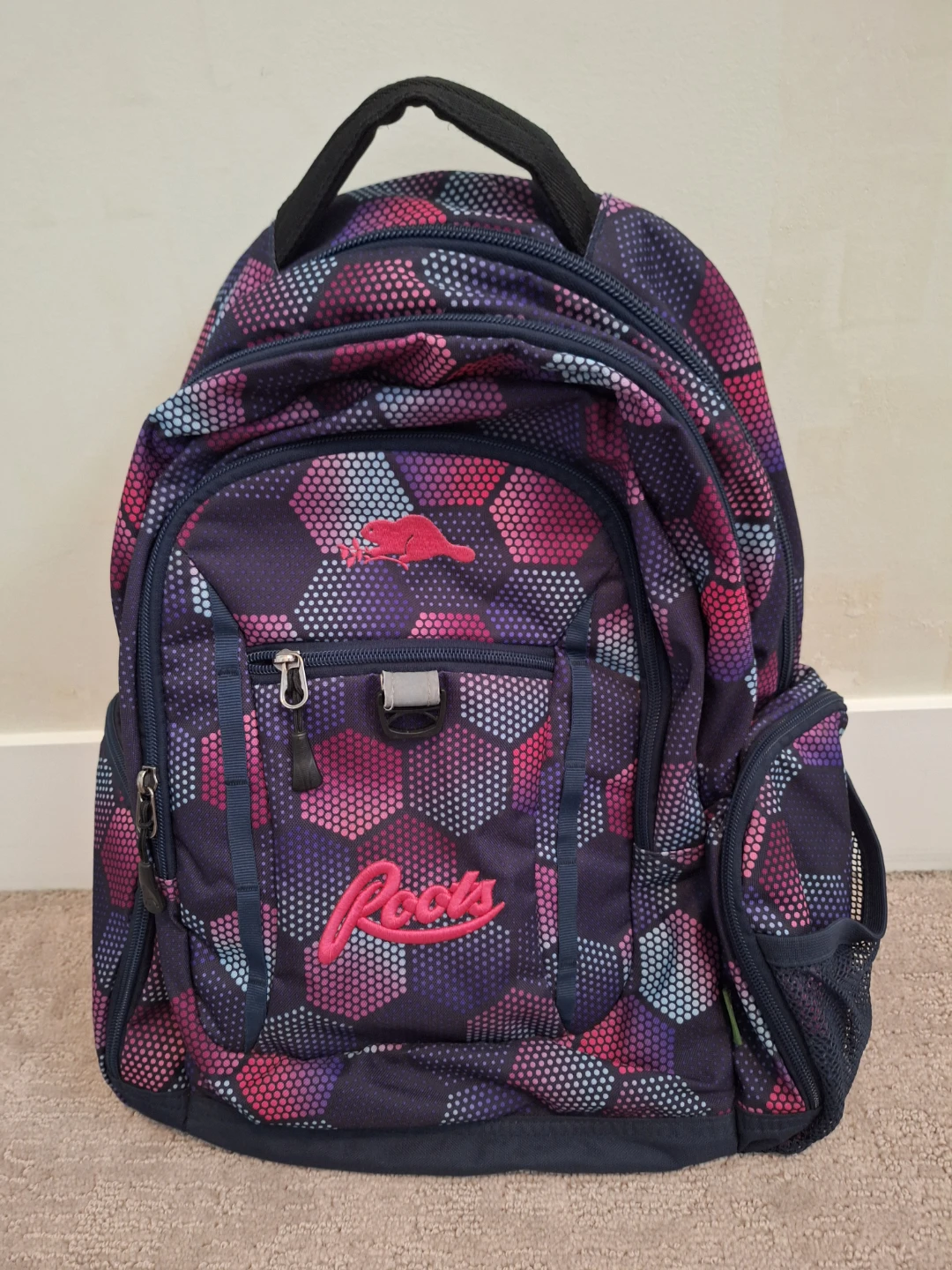 Roots Backpack - Purple Geometric Pattern