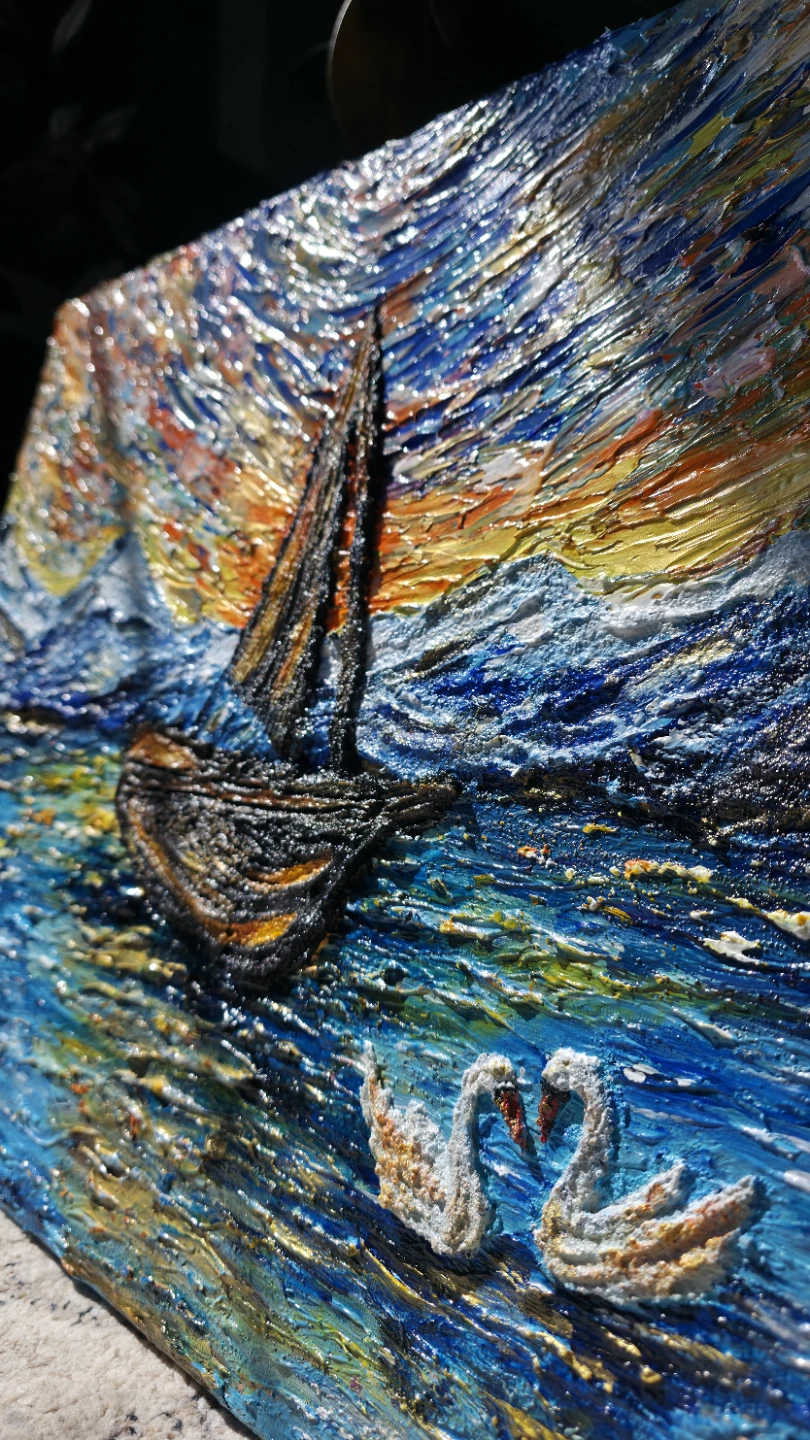Original Acrylic Sand Textured Banff Painting on canvas - photo 2