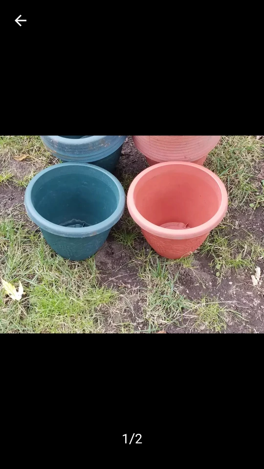 23 Plastic Plant Pots - Teal and Terracotta