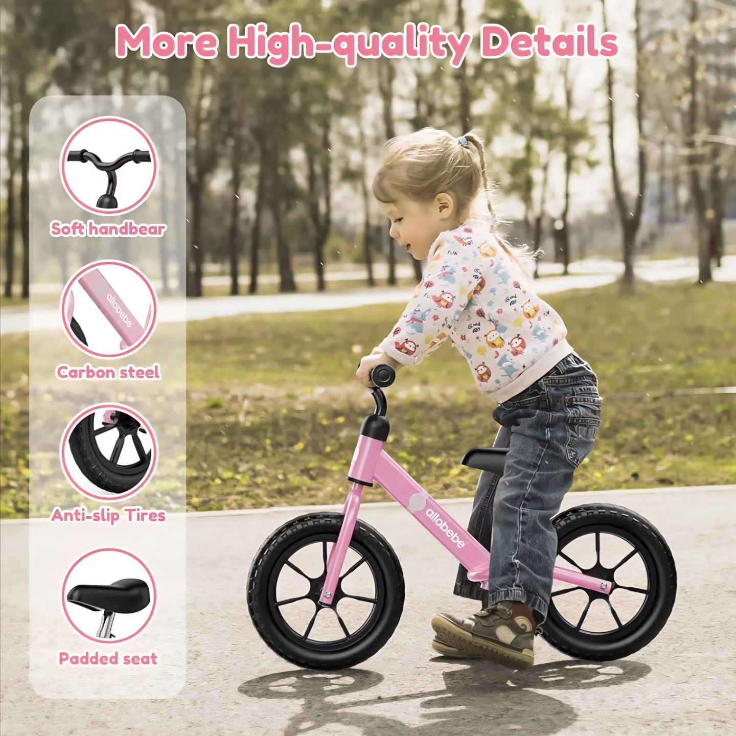 Allobèbè Pink Lightweight Walking Bike - photo 4