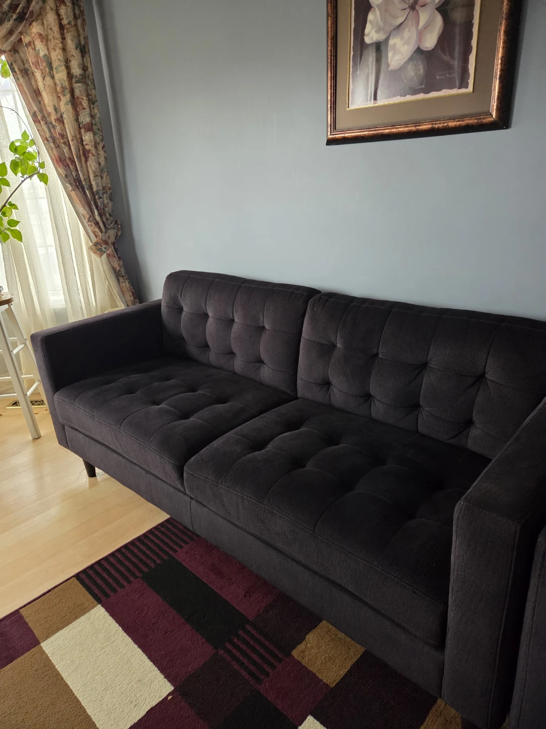 Dark Grey Tufted Sofa and Accent Chair - photo 3