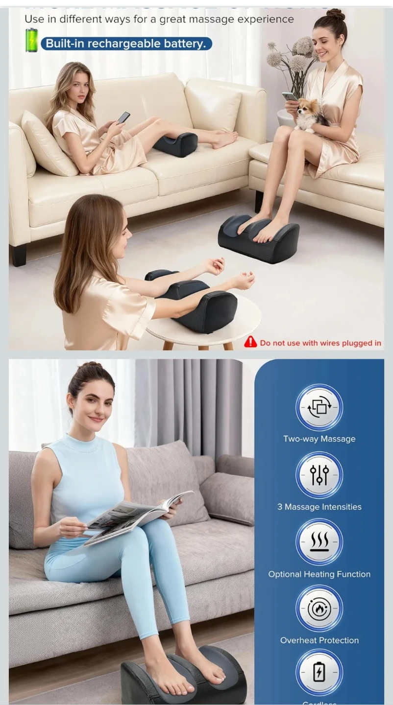 Rechargeable Foot and Calf Massager with Heat