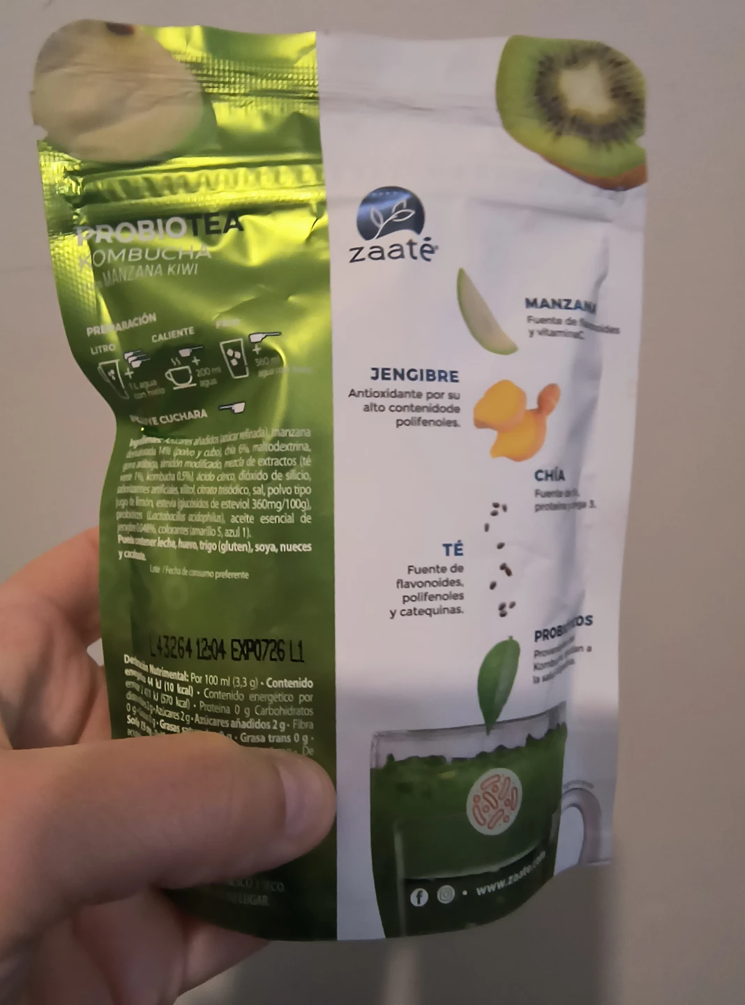 Zaaté Probiotea Kombucha Manzana Kiwi - photo 2