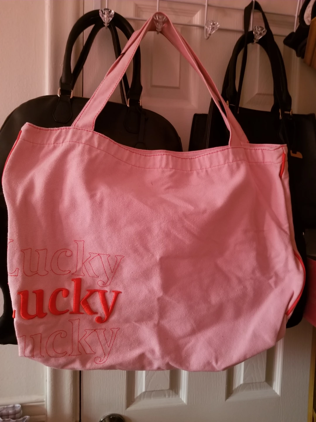 Pink Lucky Canvas Tote Bag - photo 2