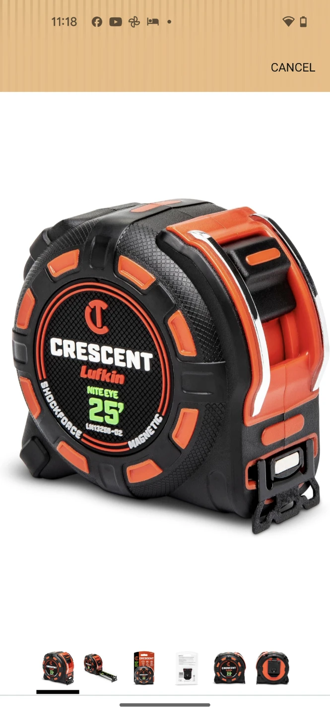Crescent Lufkin Shockforce Nite Eye 25' Magnetic Tape Measure