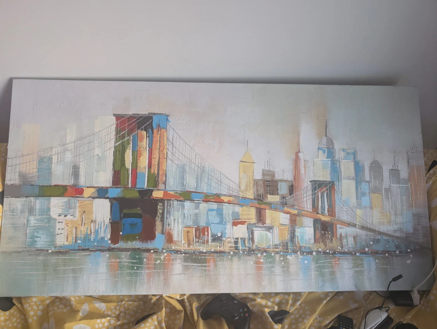 Abstract Brooklyn Bridge Canvas Wall Art - photo 2