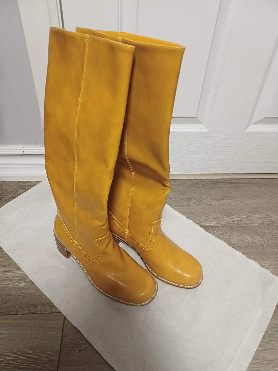 Goderci Women's Knee-High Boots - Mustard Yellow - photo 3