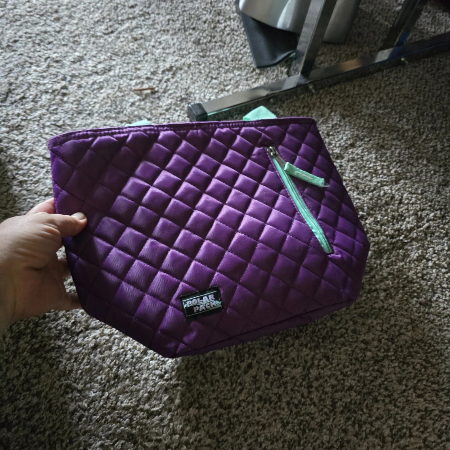 Polar Pack Purple Quilted Lunch Bag