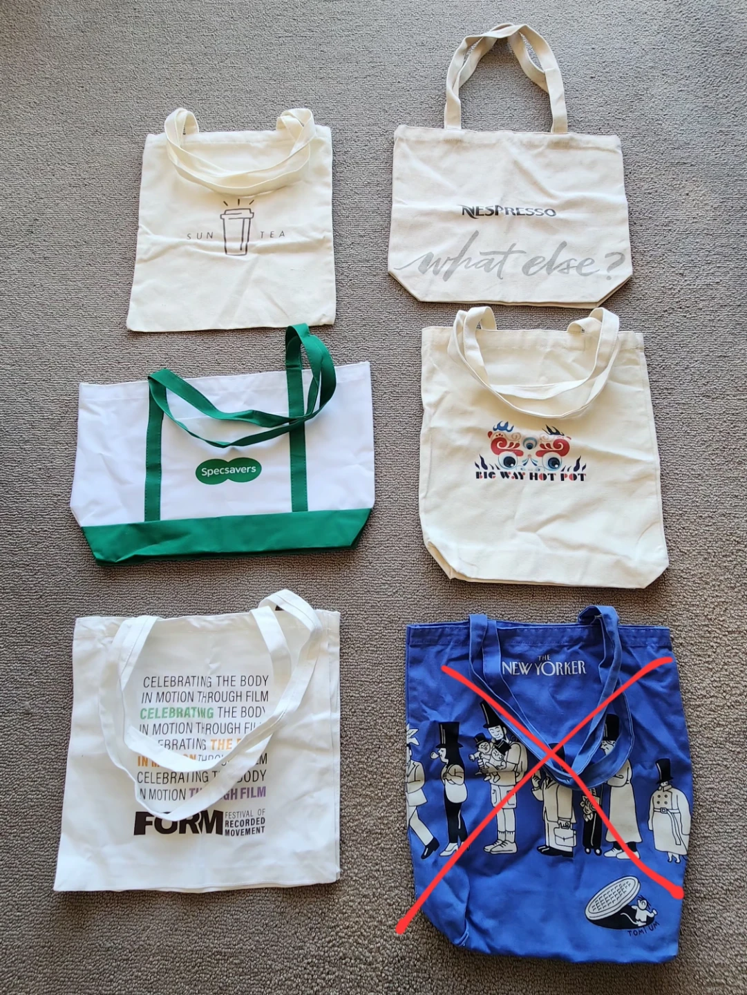 Multiple Reusable Tote Bags for Sale