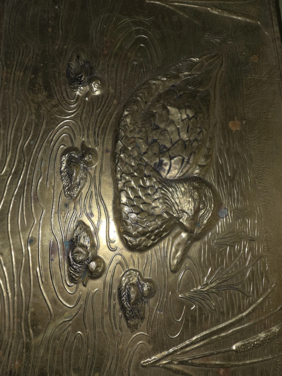 Brass Duck and Ducklings Fireplace Box - photo 2