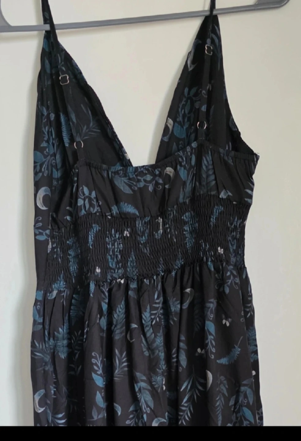 Black floral and moon print midi dress - photo 3
