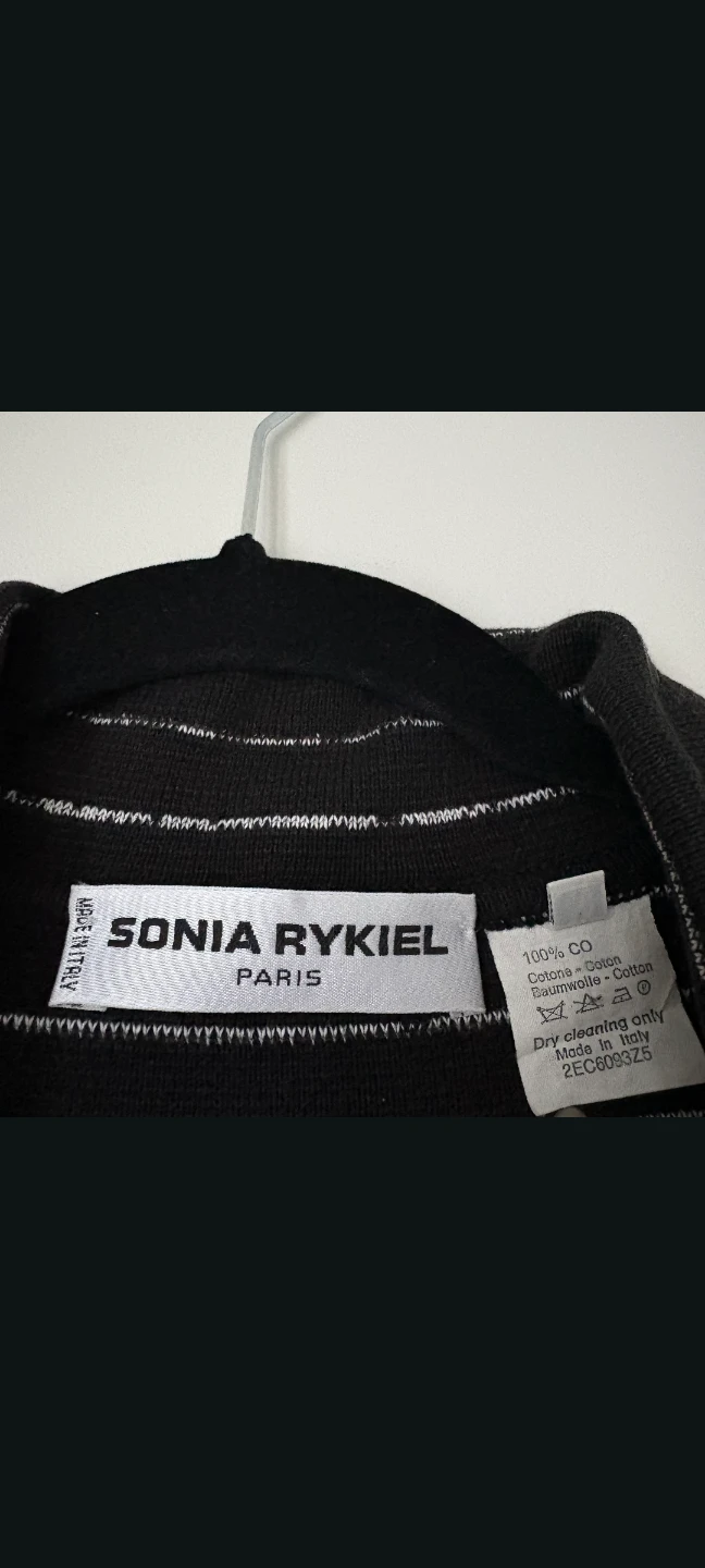 Sonia Rykiel Paris Black & White Striped Knit Cardigan - Size 40 - photo 3
