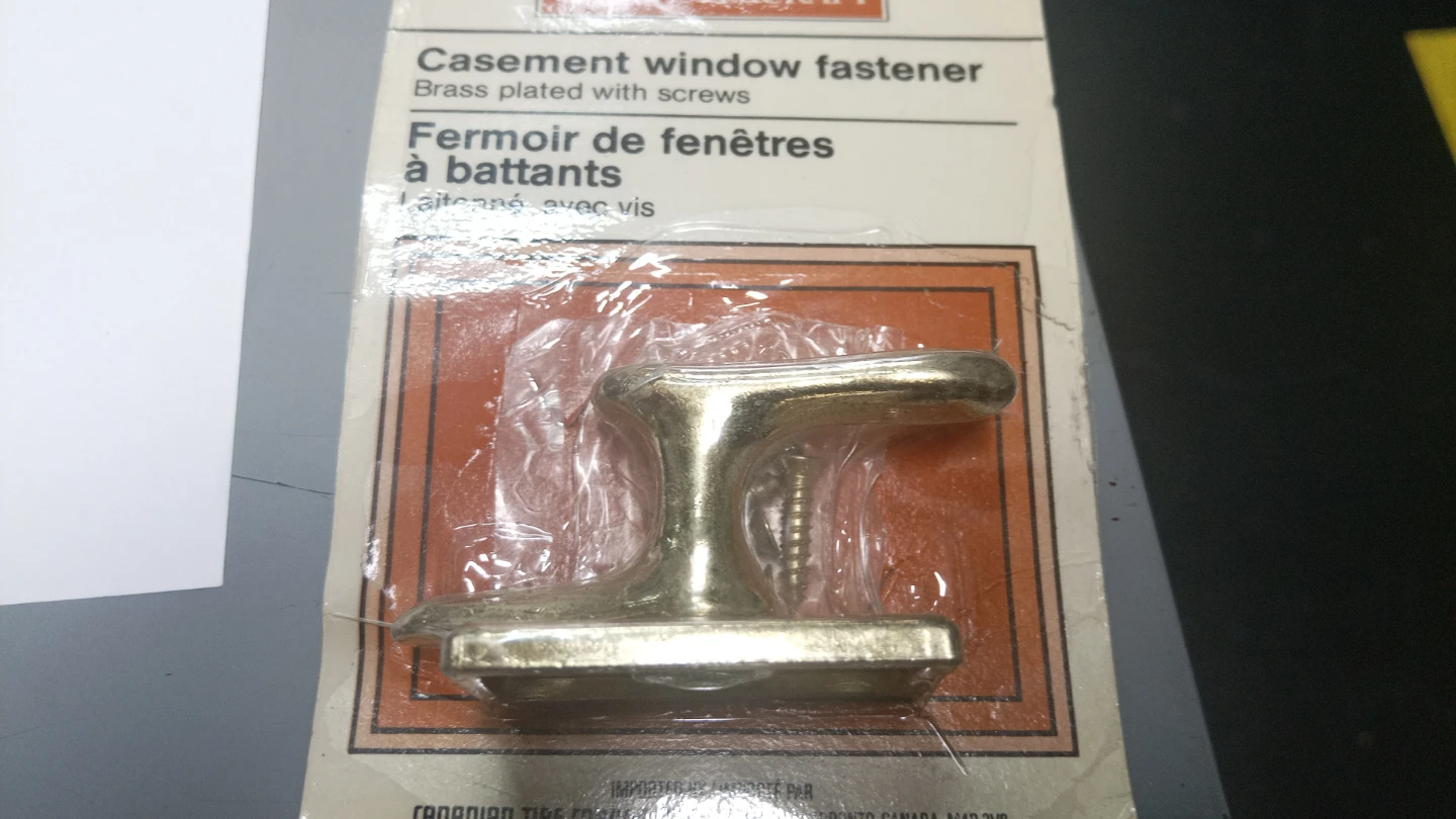 Mastercraft Casement Window Fastener - Brass Plated