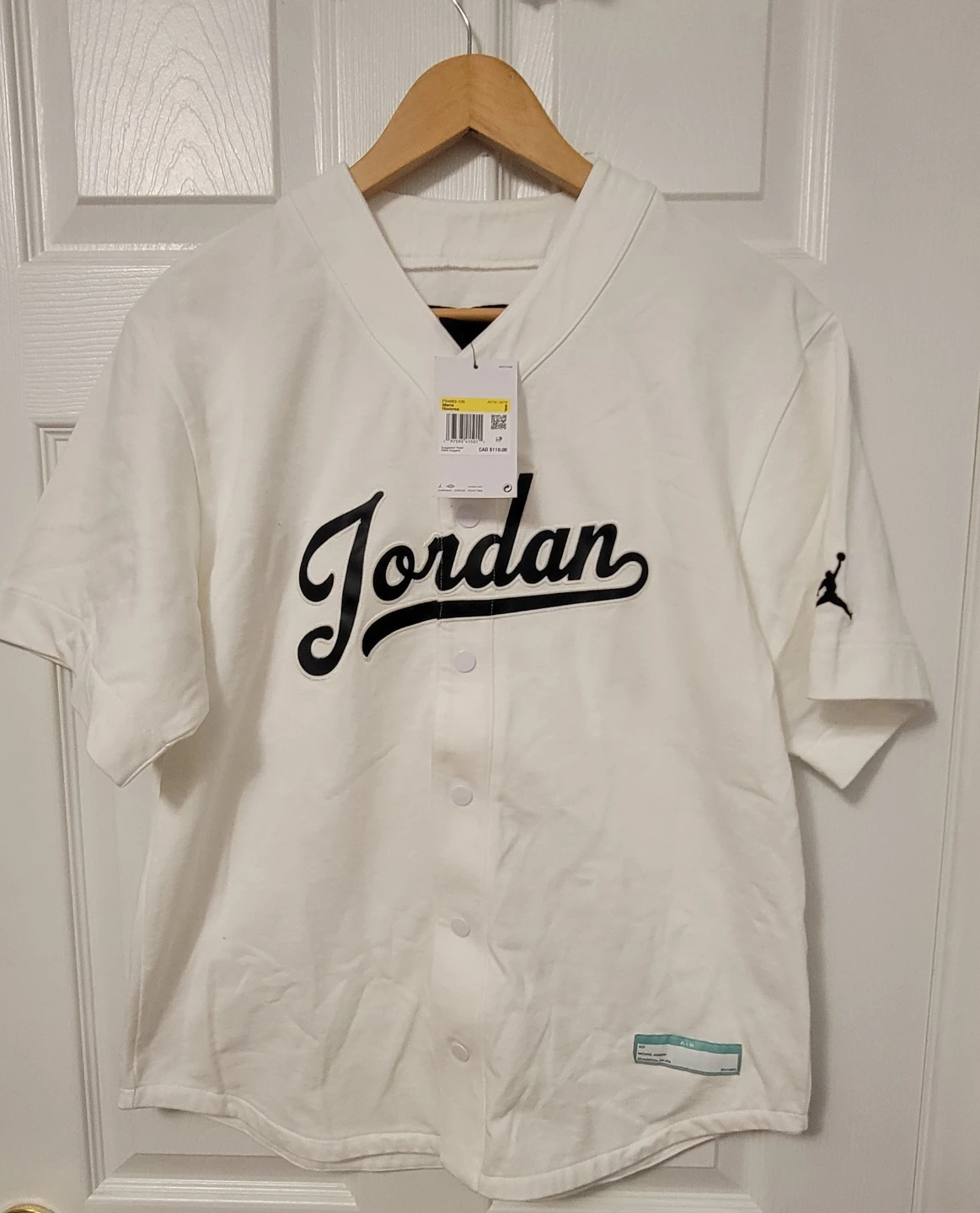 Jordan Baseball Jersey White Men's Medium - photo 2