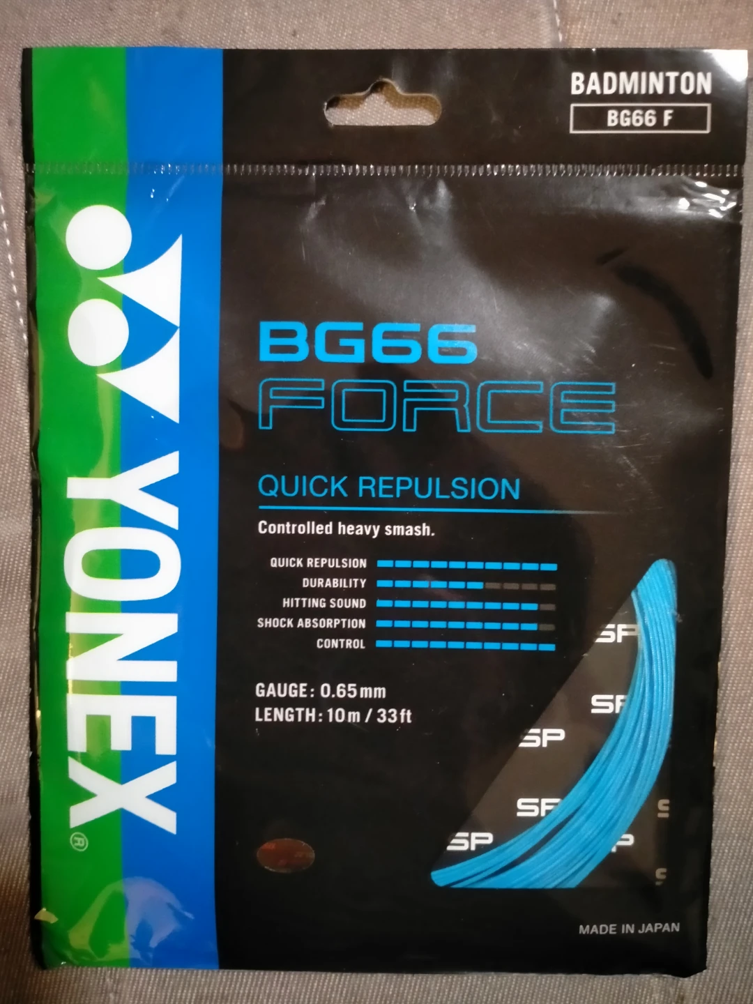 Yonex BG66 Force Badminton String - Cyan (10m)