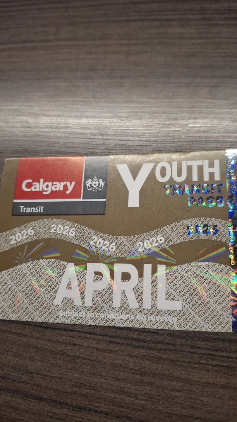 Calgary Youth Transit Pass - April 2026