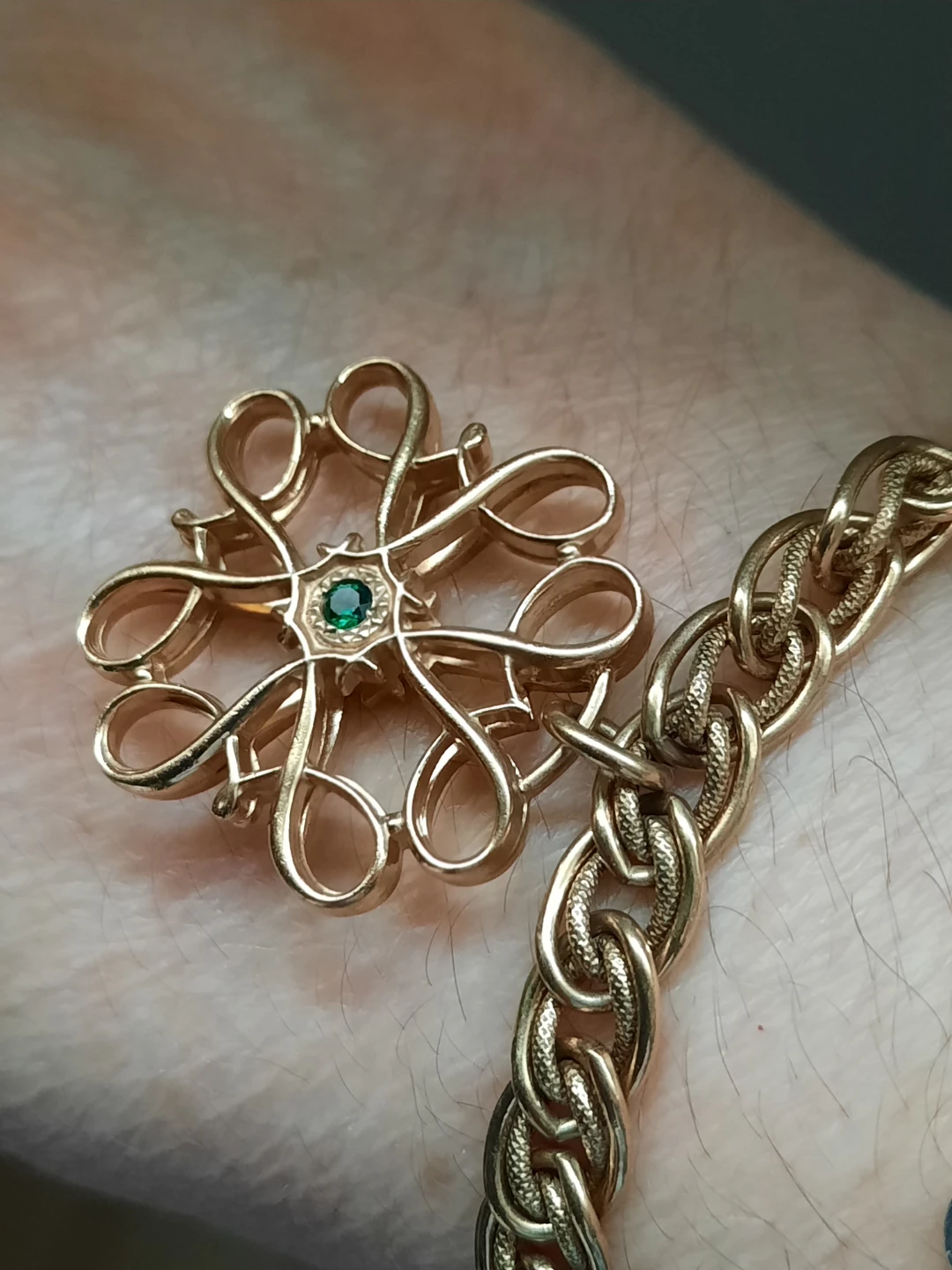 12karat gold filled bracelet  with big charm