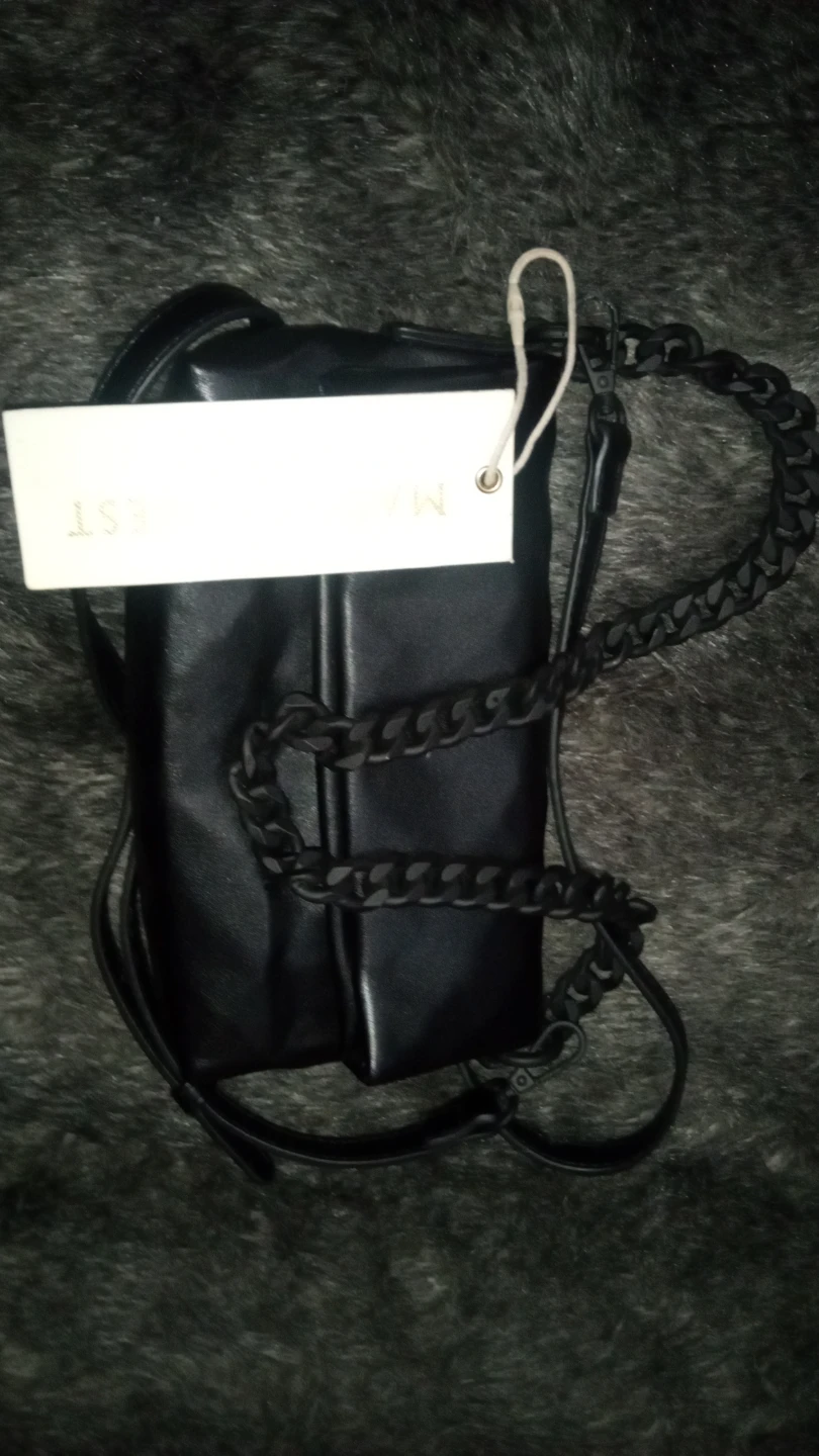 Madison West Black Real Leather Chain Shoulder Bag - photo 2