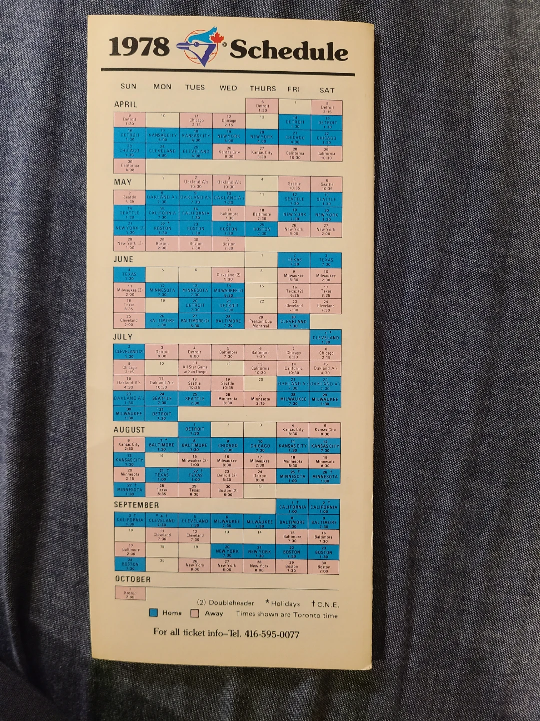 Toronto Blue Jays 1978 Schedule - photo 2