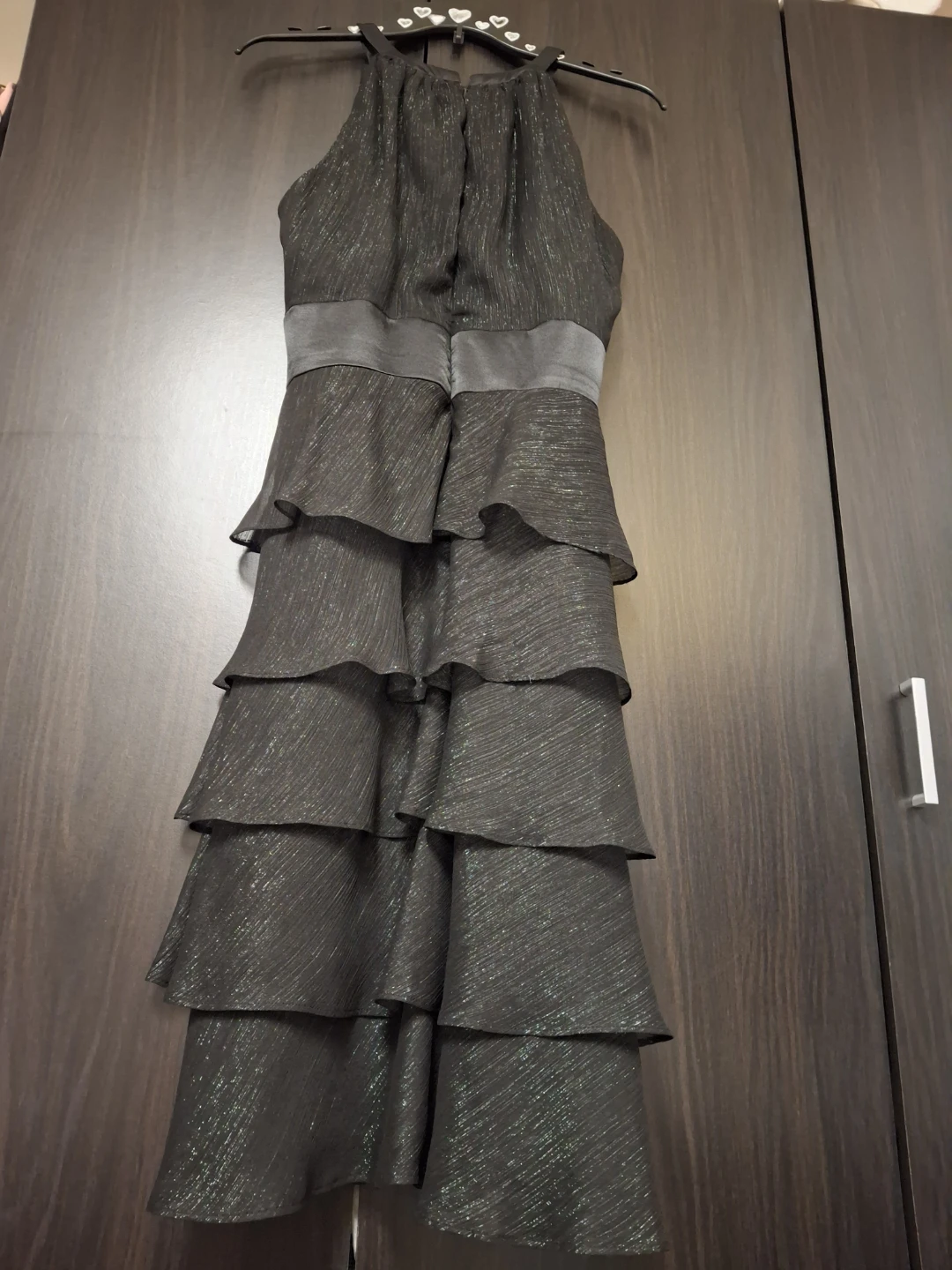 Black Halter Neck Tiered Dress