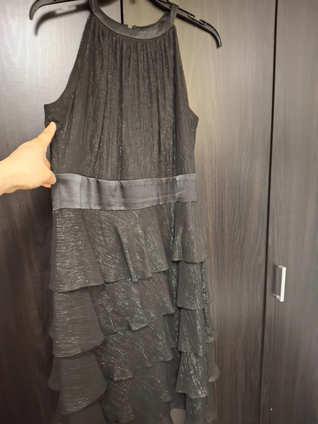 Black Halter Neck Tiered Dress - photo 2