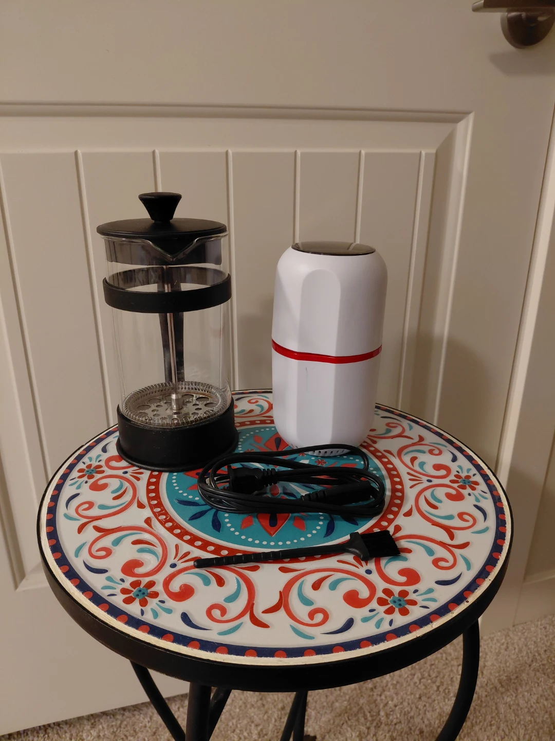 Electric Coffee Grinder and French Press