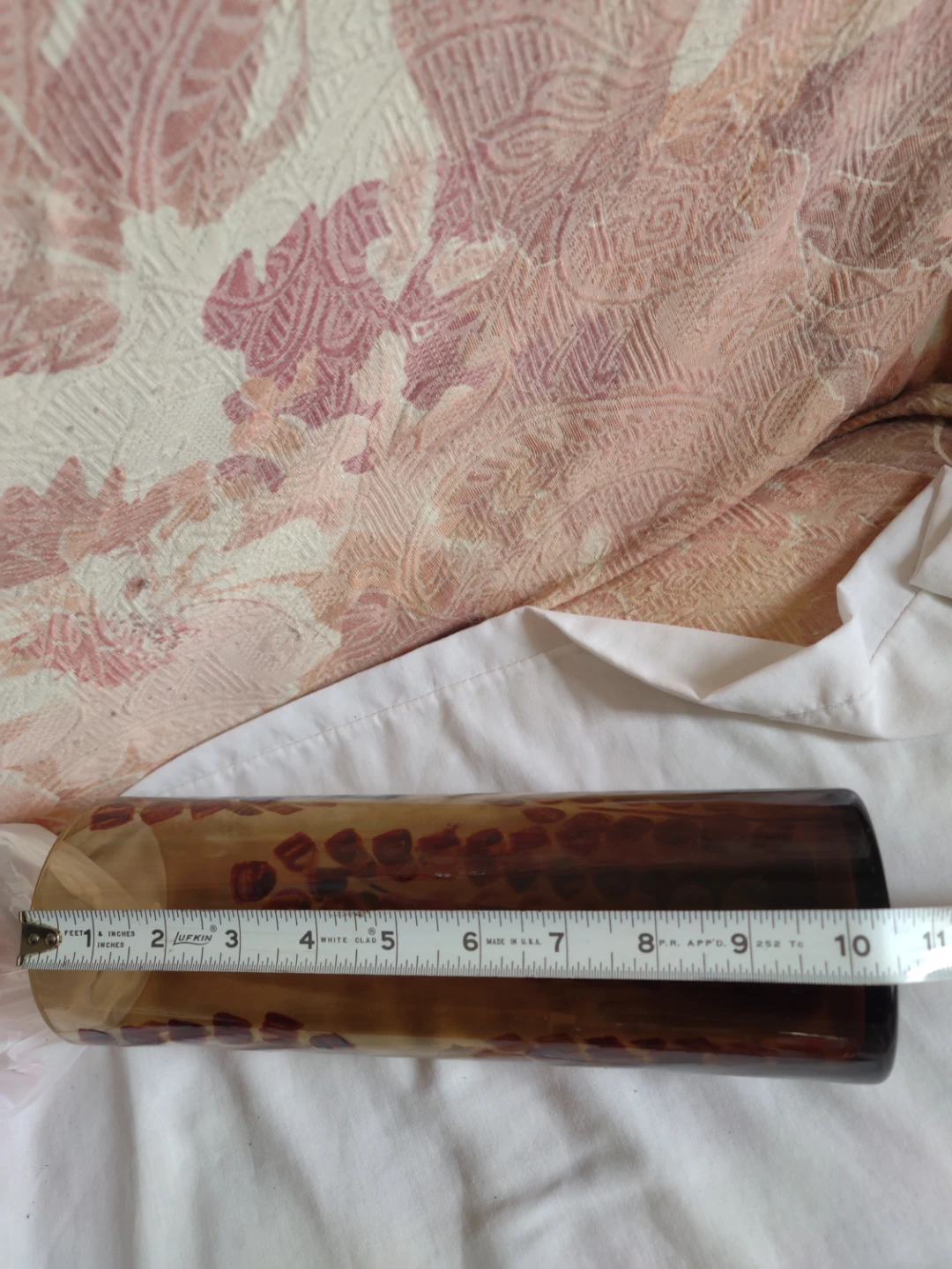 Amber Glass Vase with Brown Pattern - photo 4