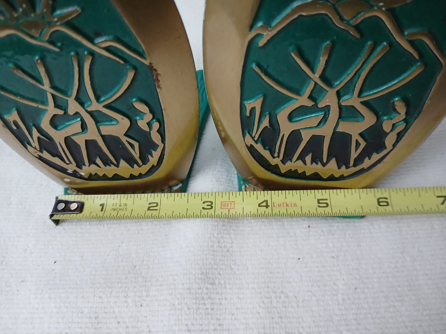 Vintage Decorative Bookends- Green & Gold Deer Design. $25 FIRM. - photo 3