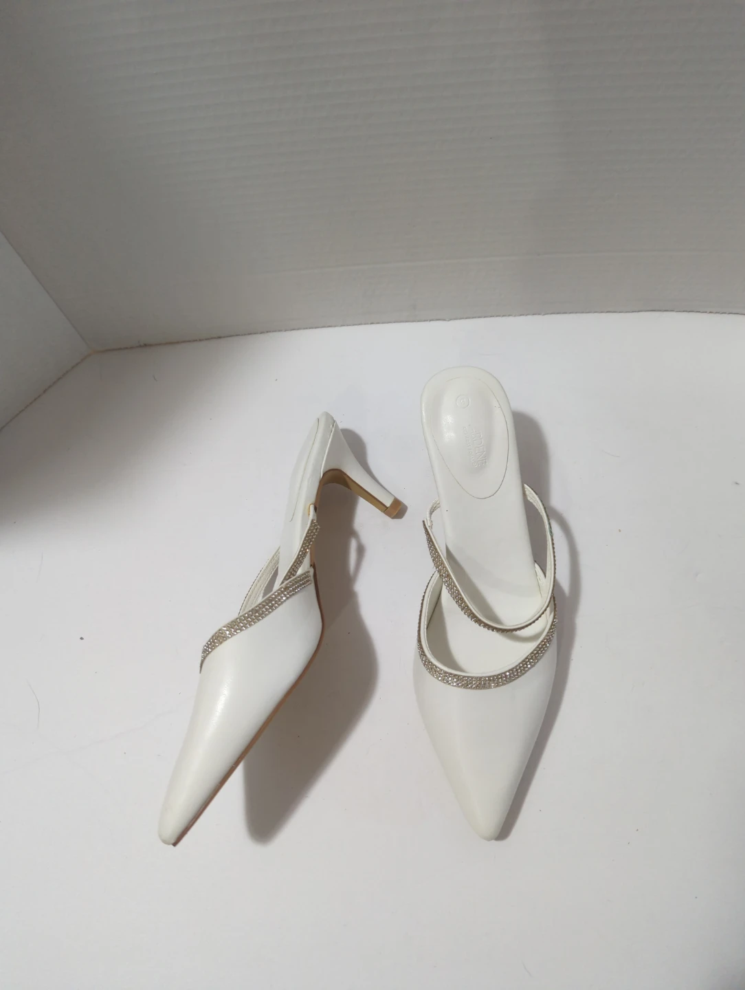 White Mules with Rhinestone Detail - photo 2