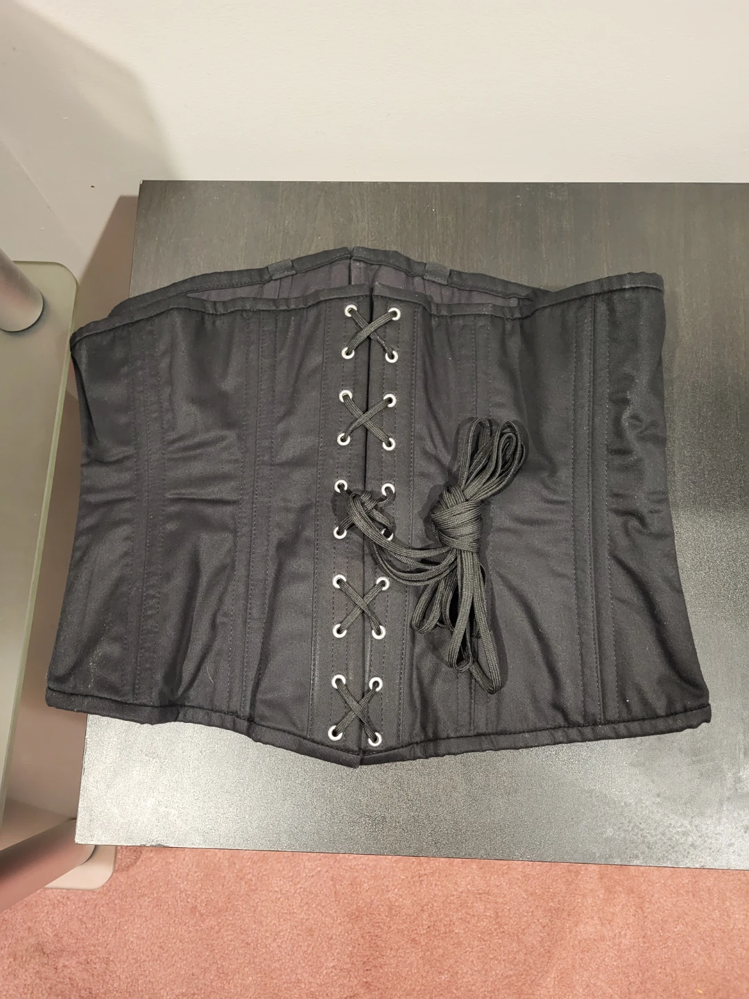 Black Steel Boned Corset with Laces - photo 2