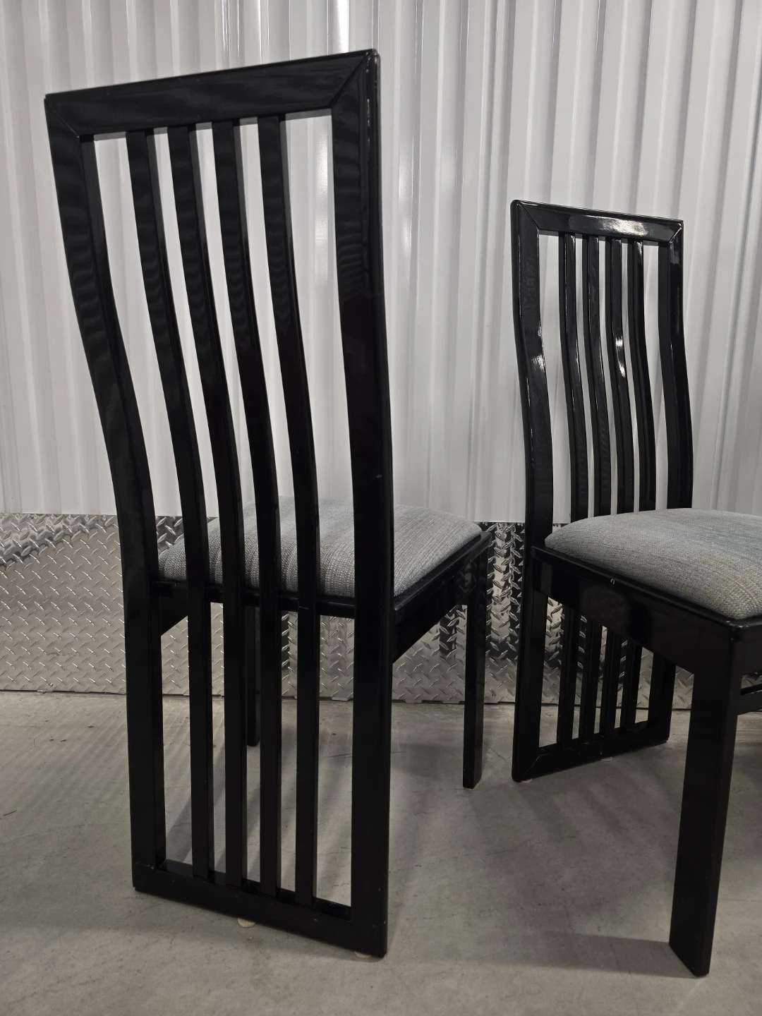 Set of 4 Modern Italian Dining Chairs - Solid Black Wood - photo 5