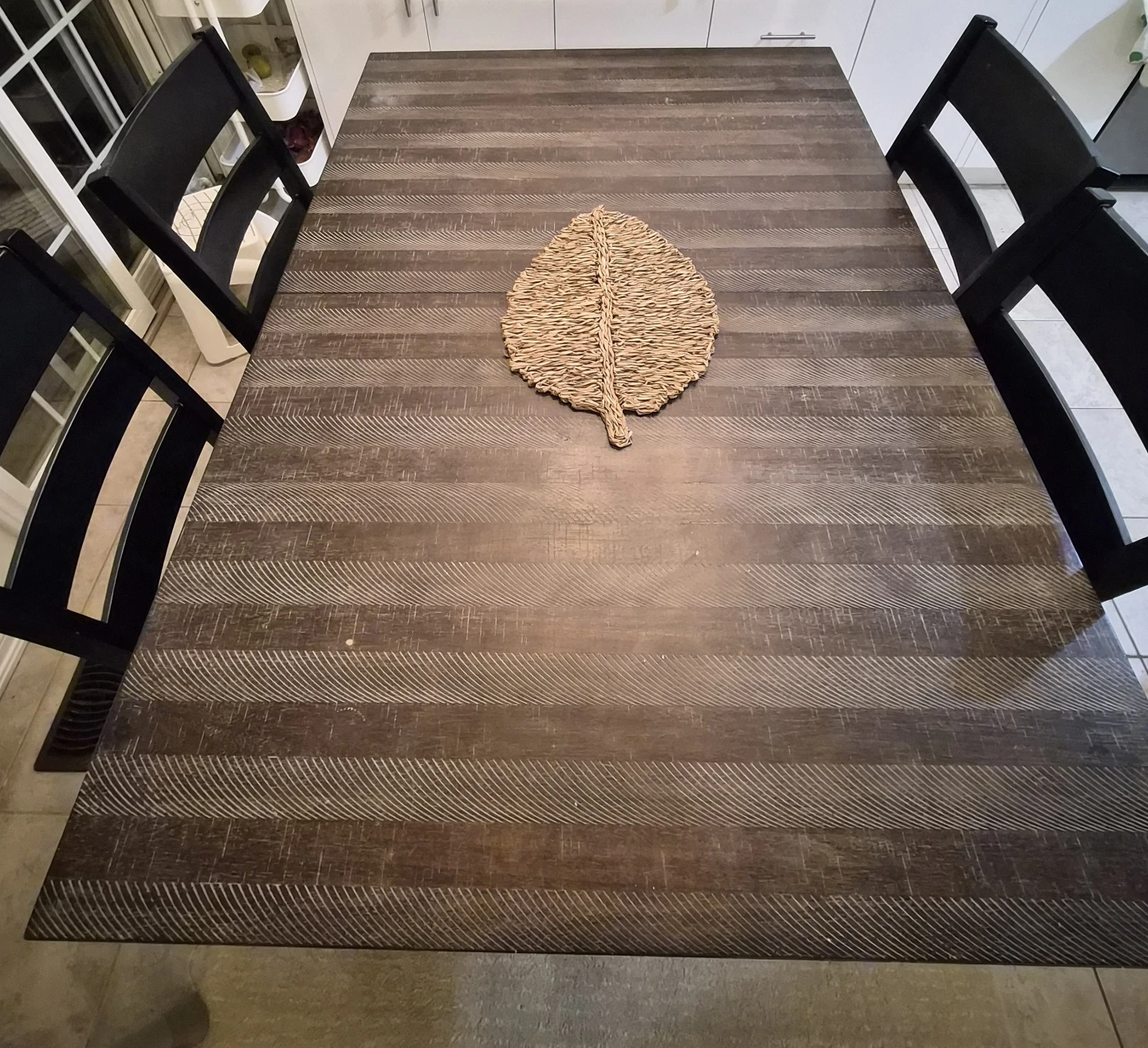 Rustic Dark Wood Dining Table