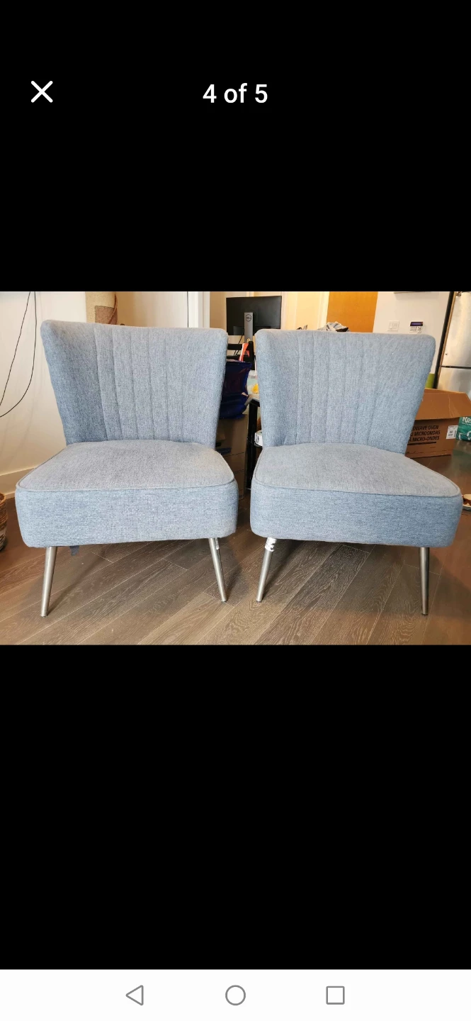 Grey Fabric Sofa with matching chairs