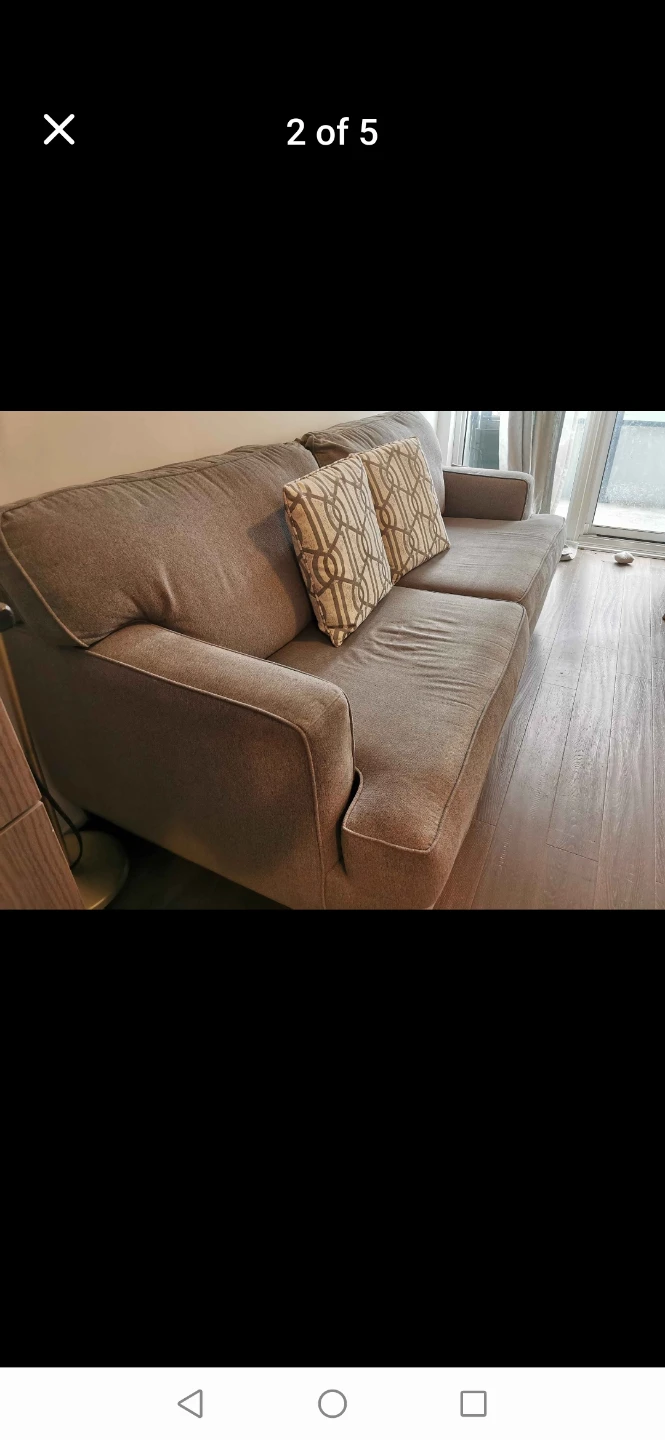Grey Fabric Sofa with matching chairs - photo 3
