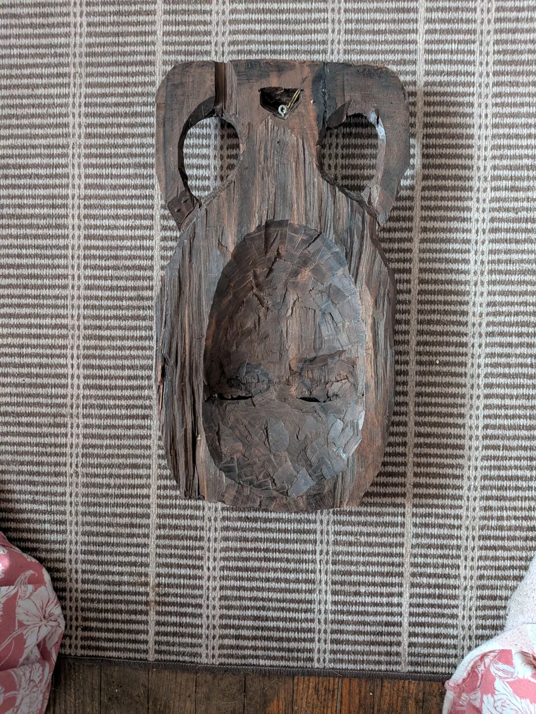 Hand Carved Wooden Tribal Mask Wall Hanging. The wood is ebony - photo 2