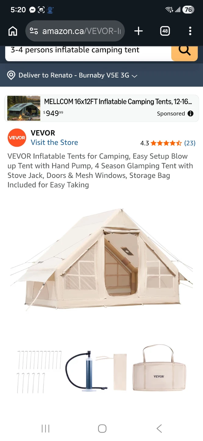 VEVOR Inflatable Camping Tent - photo 2