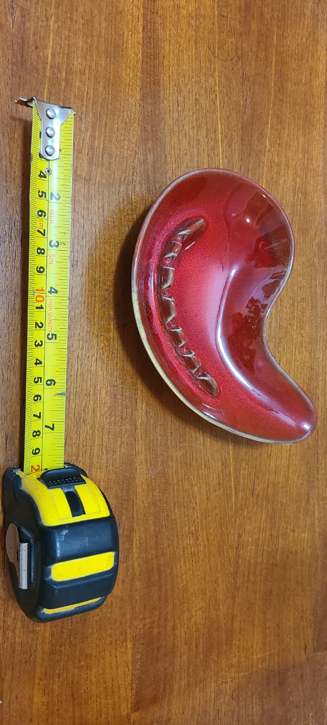 VintageCeramic Ashtray - Red and Brown