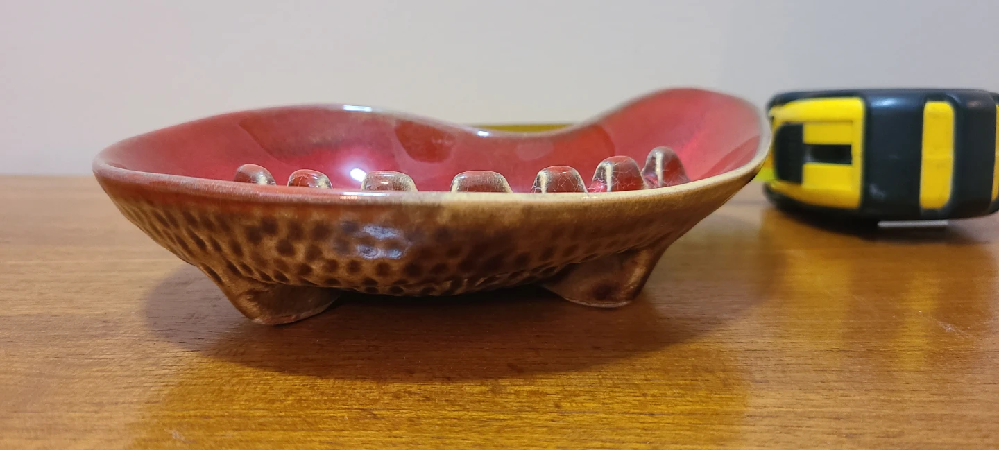 VintageCeramic Ashtray - Red and Brown - photo 2
