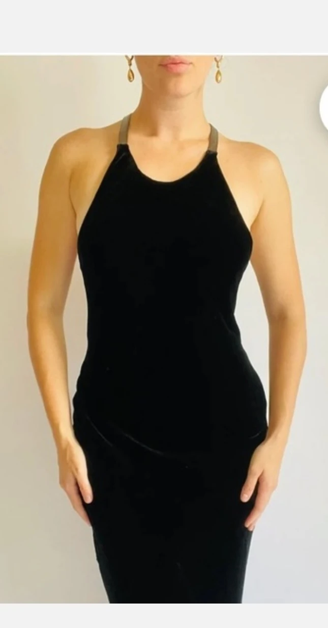 Lauren Ralph Lauren Black Velvet Halter Dress Size 10