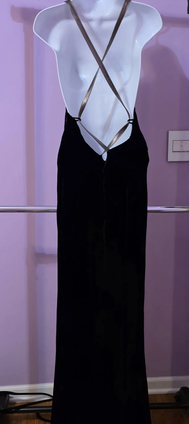 Lauren Ralph Lauren Black Velvet Halter Dress Size 10 - photo 4