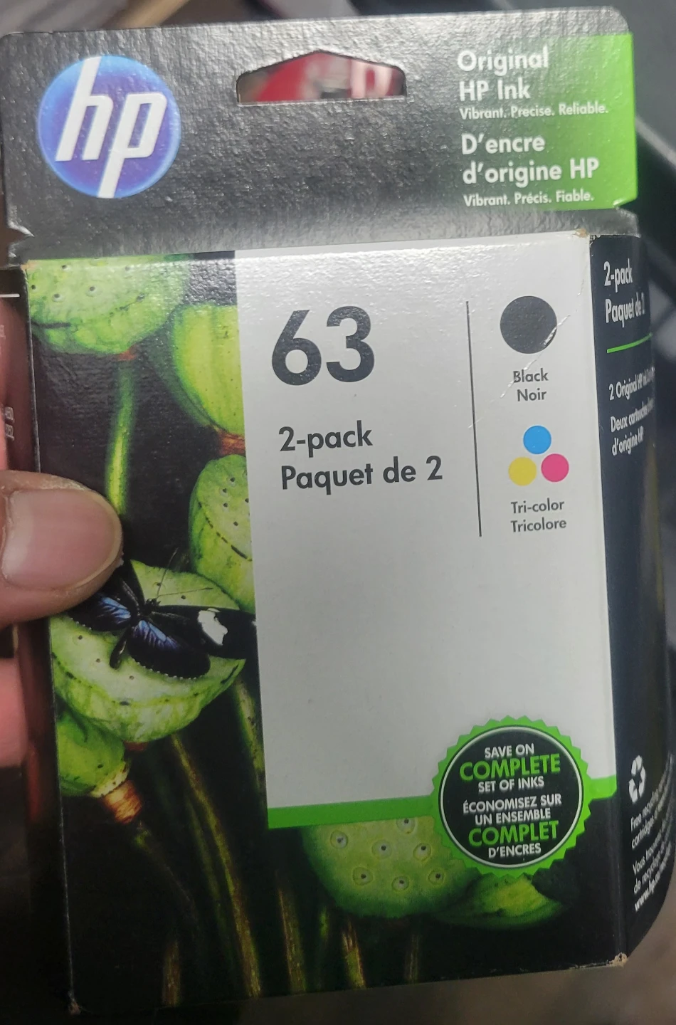 HP 63 Ink Cartridge 2-Pack (Black & Tri-color)
