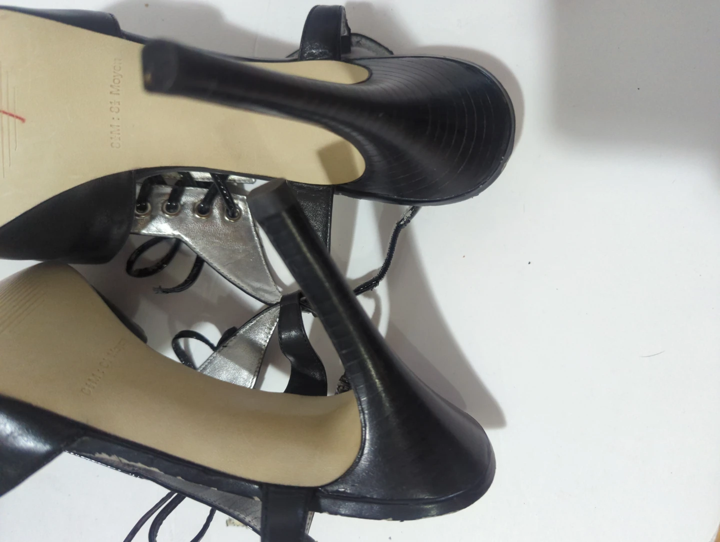 Black Guess Heels with Lace-up Front - photo 5