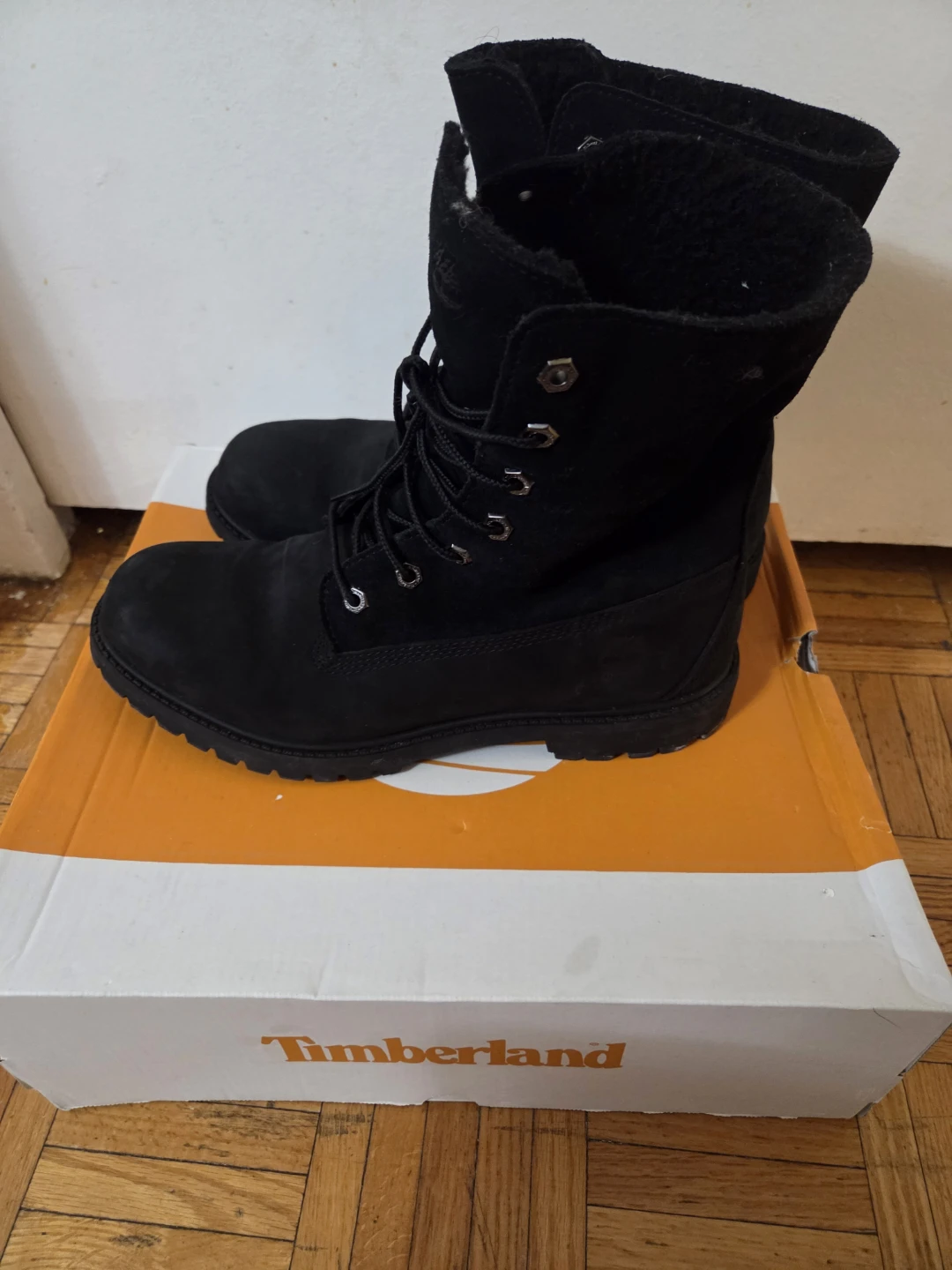 Timberland Authentic Teddy Fleece Fold Down Boots Black Nubuck - photo 2