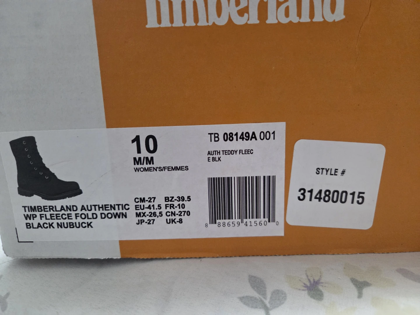 Timberland Authentic Teddy Fleece Fold Down Boots Black Nubuck - photo 3