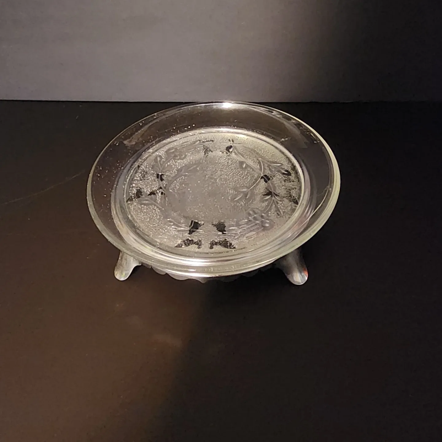 Glass Trivet with Floral Embossing