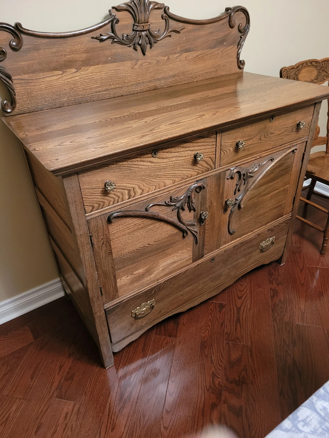 Antique Oak hutch with Mirror