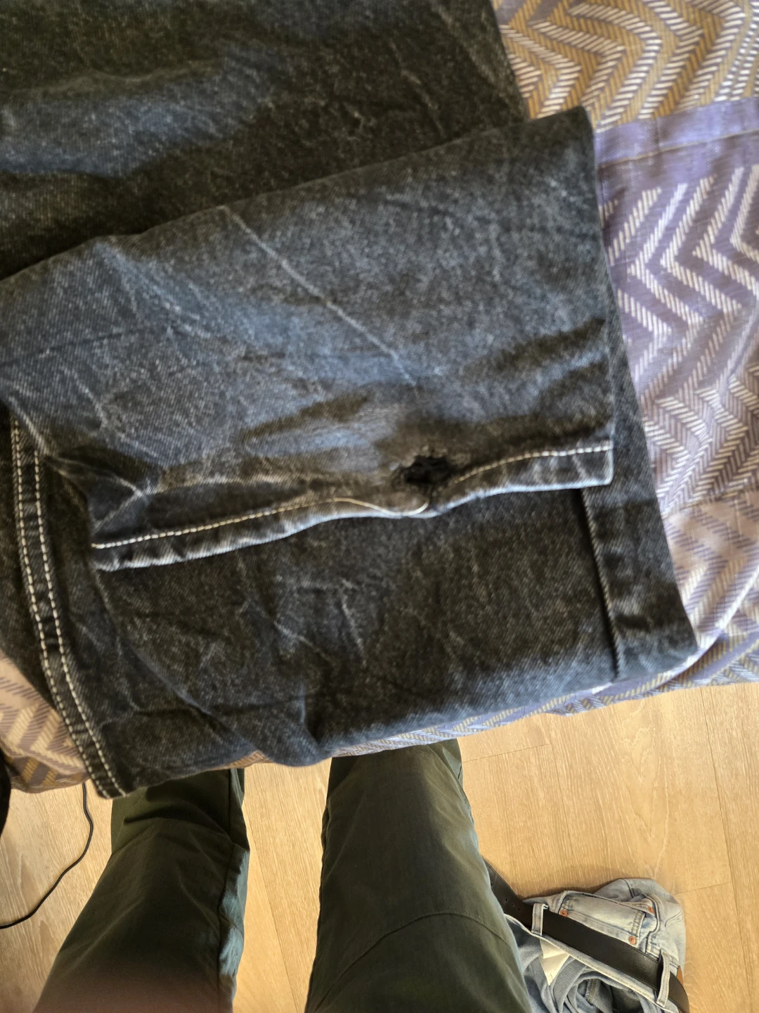 NINTH HALL  Black Denim Jeans with Panther & Flame Embroidery - photo 5