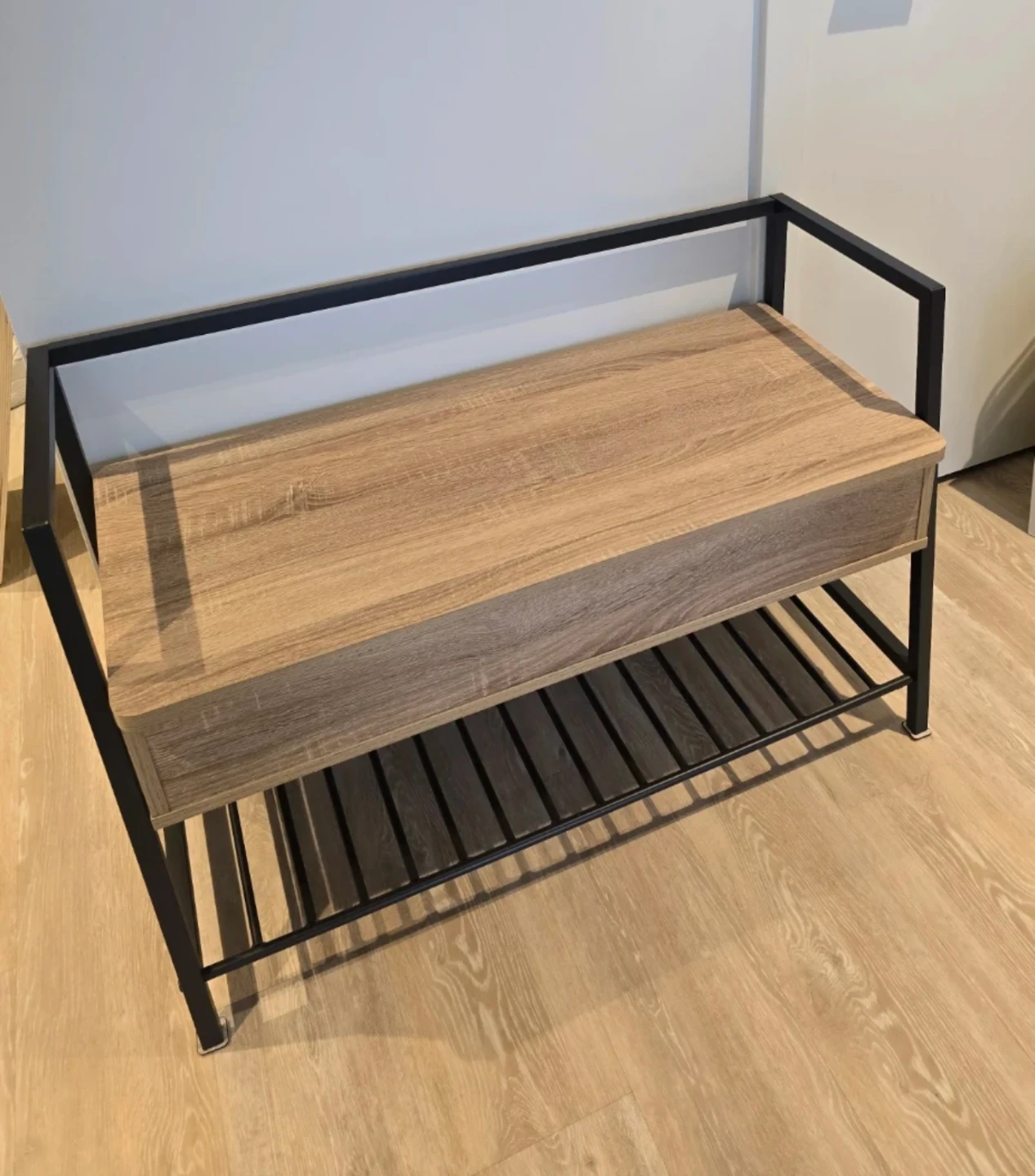 Entryway Storage Bench with Shoe Rack